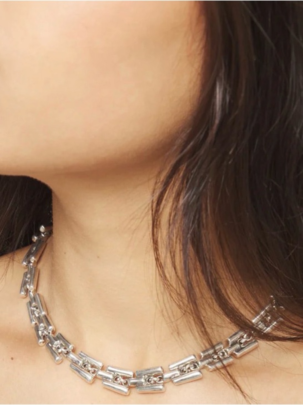 Uno de 59 square link chain necklace
